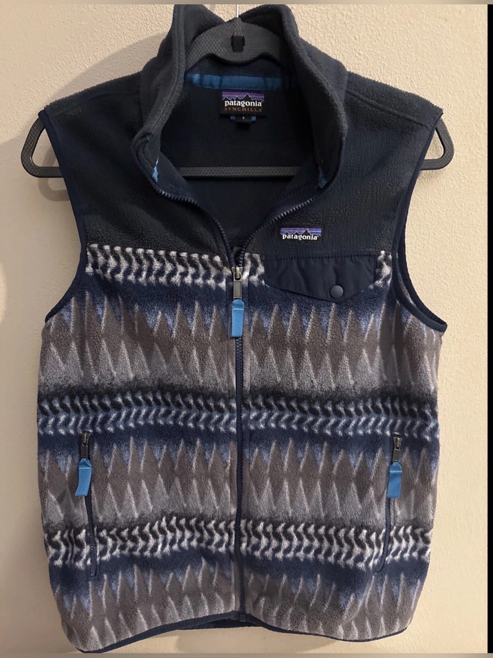 Patagonia Synchilla Snap-T Vest Zip Southwestern Aztec Geometric Men’s Small